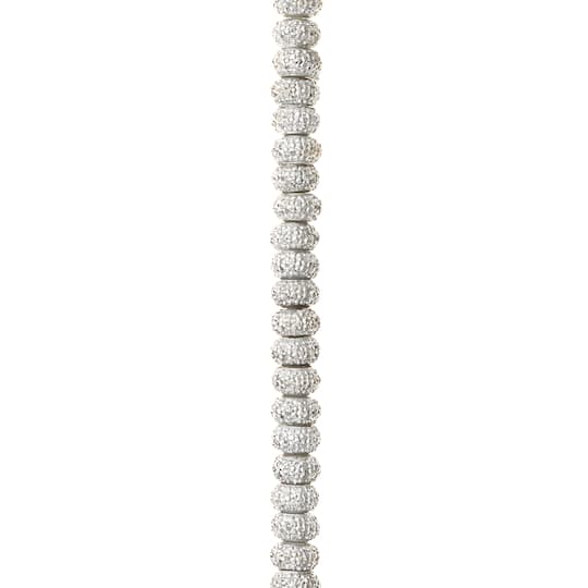 9 Pack: Silver Studded Resin Rondel Beads, 8mm by Bead Landing™